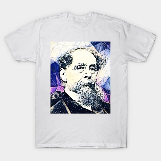 Charles Dickens Portrait | charlles dickens artwork 14 T-Shirt by JustLit